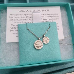 Tiffany Double Round Tag Pendant Necklace